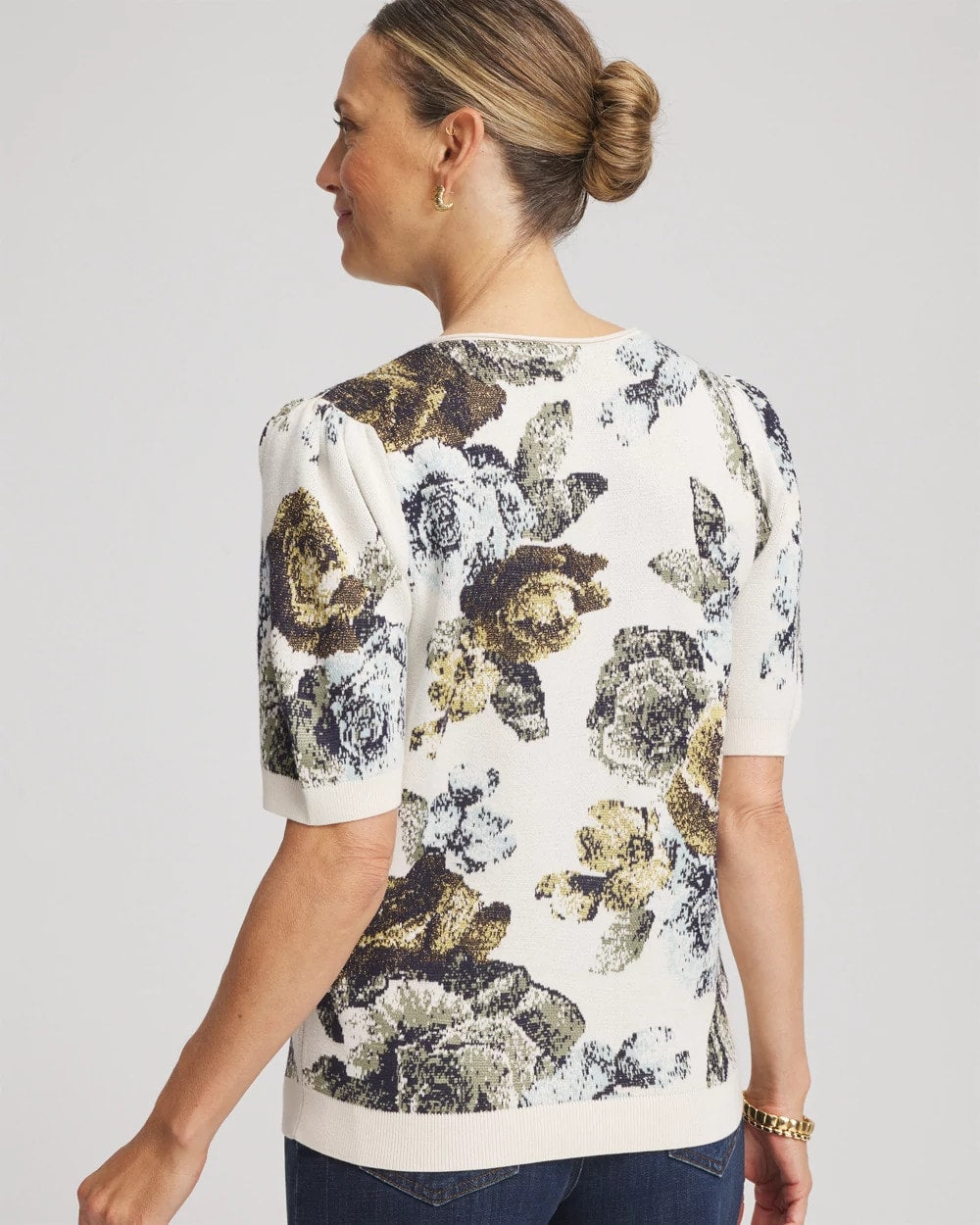 Floral V-Neck Sweater Tee - Chico's