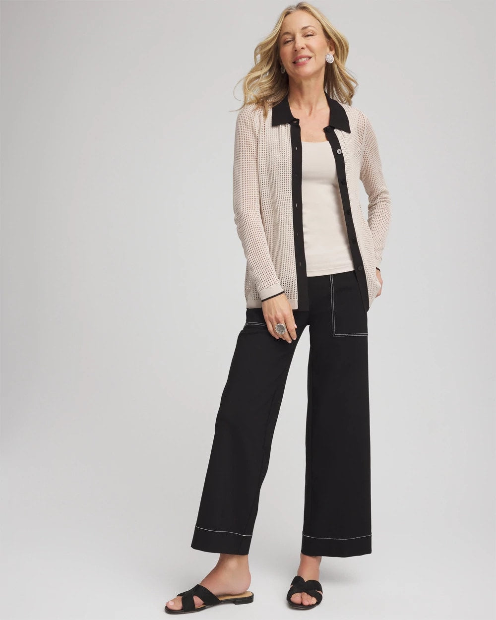 Pointelle Polo Cardigan - Chico's