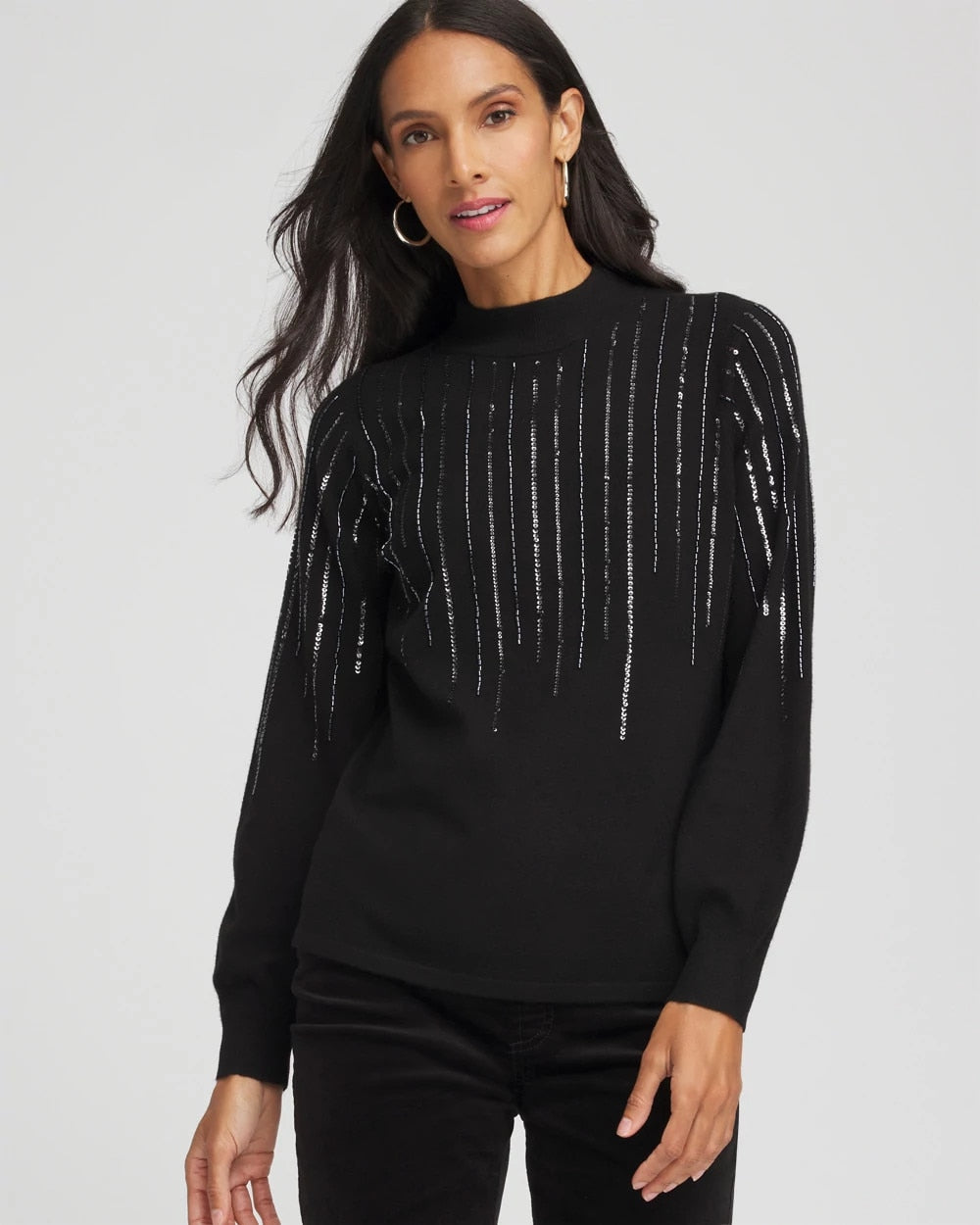 Embellished Mockneck Sweater - Chico's