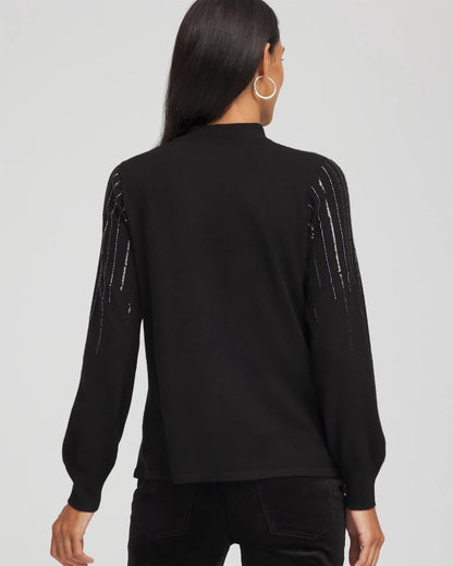 Embellished Mockneck Sweater - Chico's