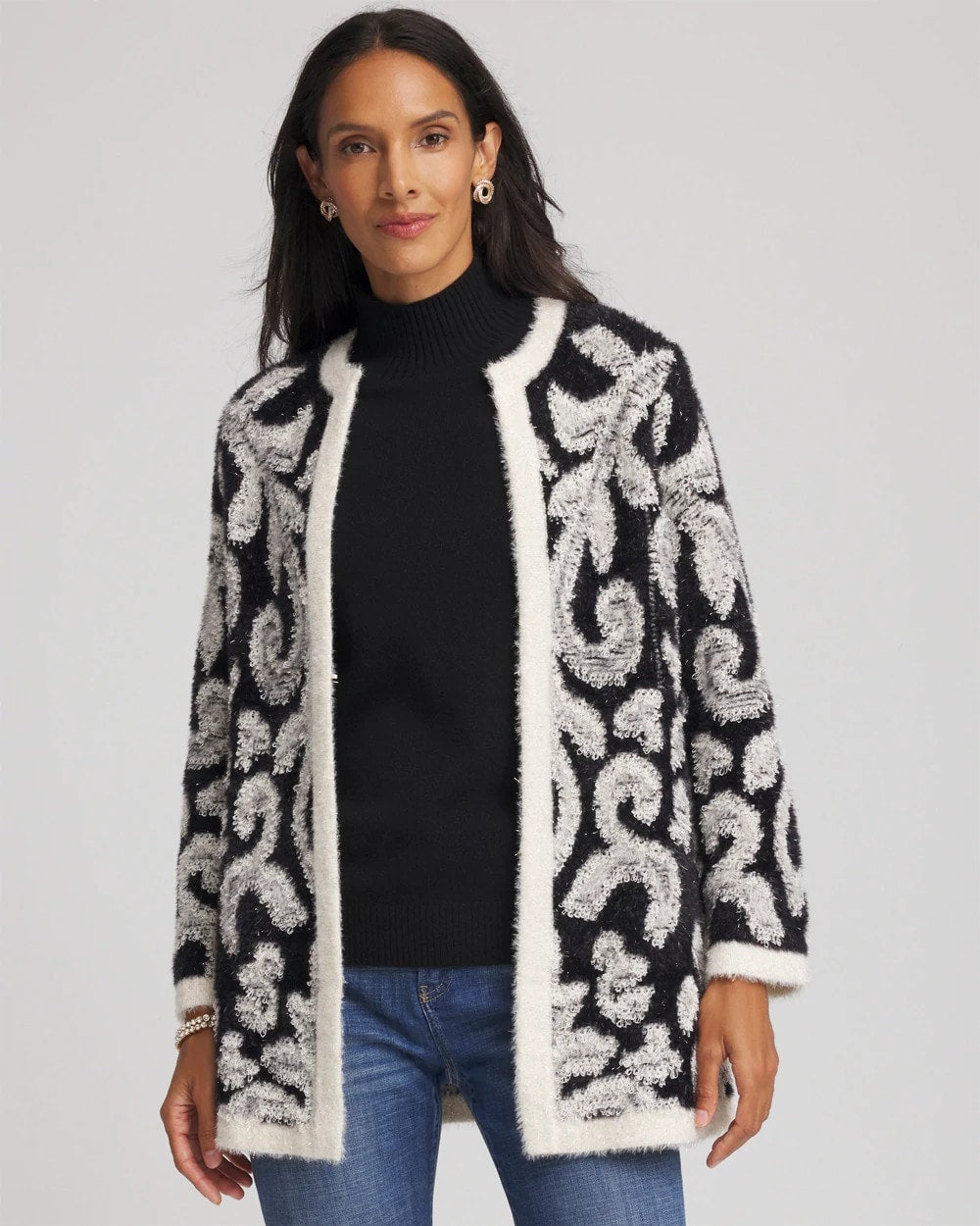 Abstract Fuzzy Cardigan - Chico's