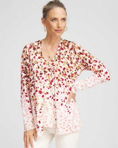 Ombré Printed V-Neck Cardigan - Chico's