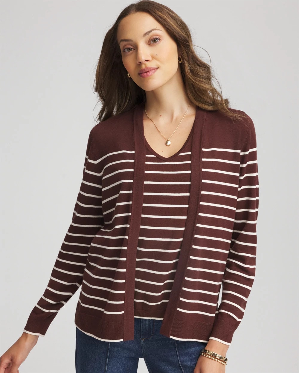 Ella Striped Long-Sleeve Cardigan - Chico's