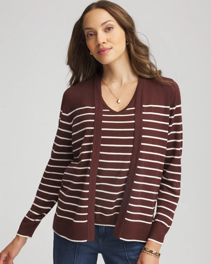 Ella Striped Long-Sleeve Cardigan - Chico's