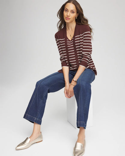 Ella Striped Long-Sleeve Cardigan - Chico's