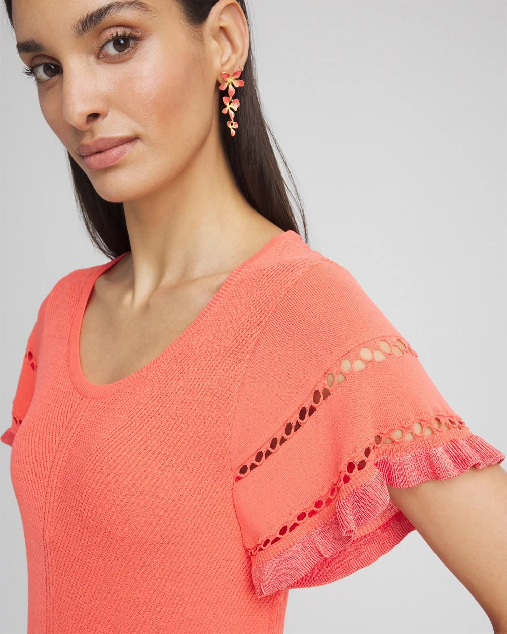 Cutout Short-Sleeved Pullover Sweater - Chico's