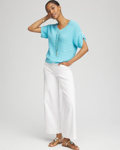 Sequin V-Neck Pullover Sweater - Chico's