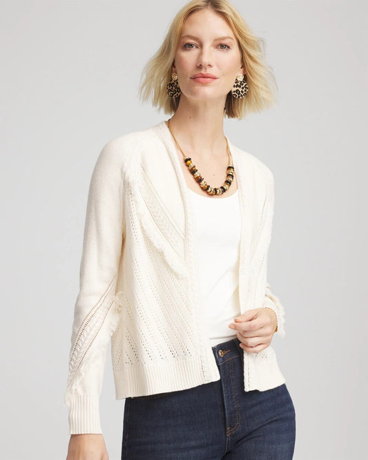Cable Knit Fringed Sweater - Chico's