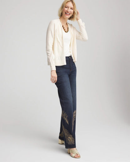 Cable Knit Fringed Sweater - Chico's