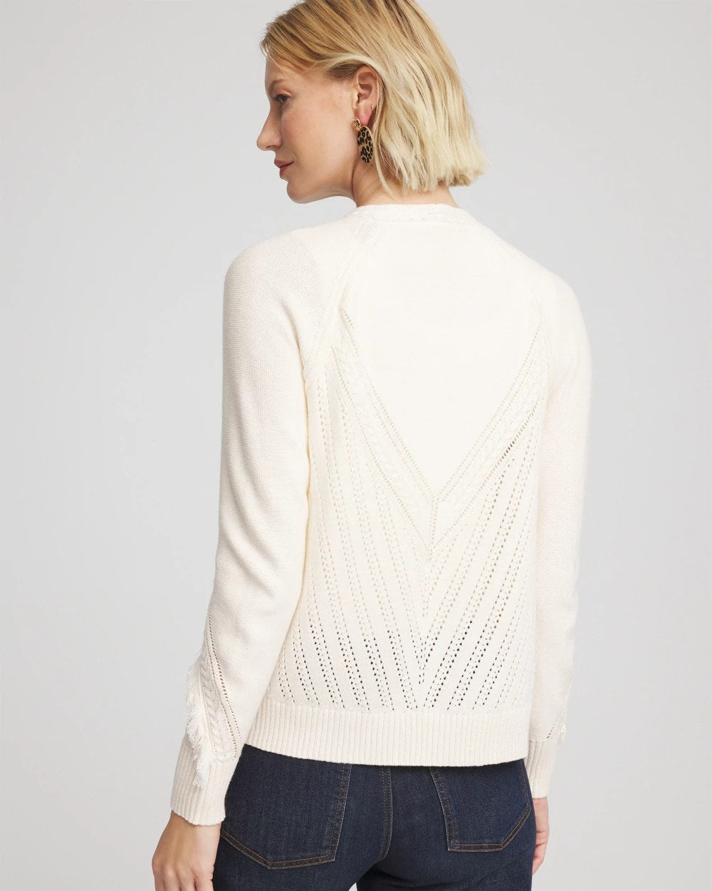 Cable Knit Fringed Sweater - Chico's