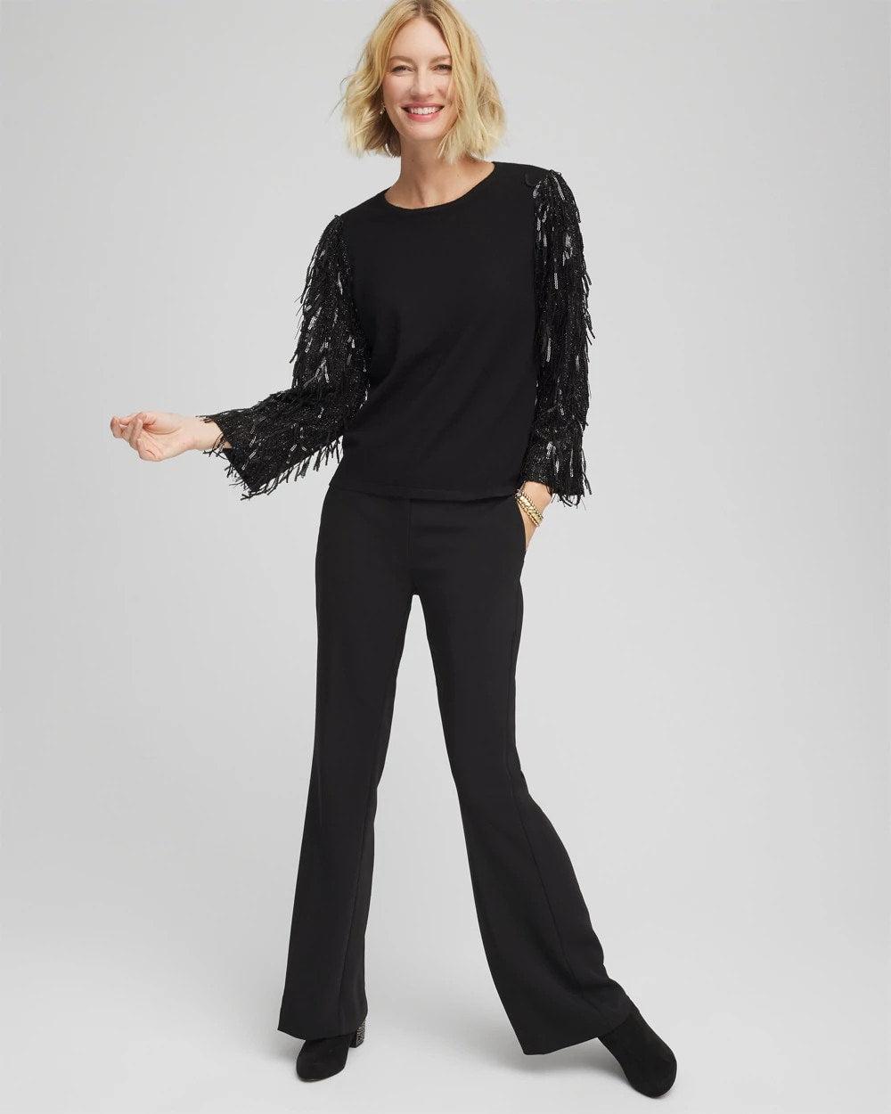 Fringe Sequins Pullover Sweater - Chico's
