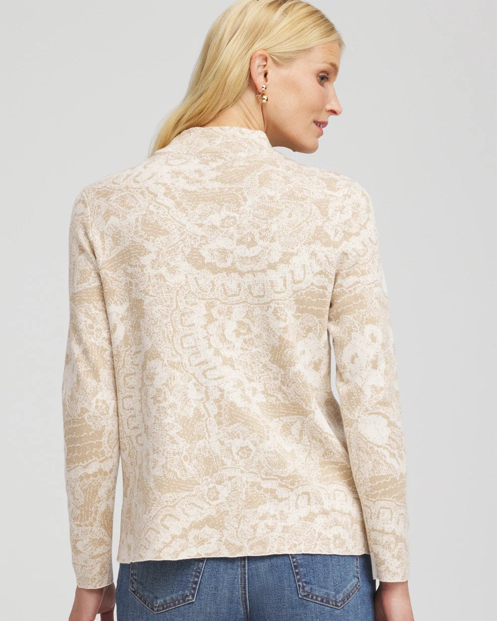 Ella Jacquard Mockneck Sweater - Chico's