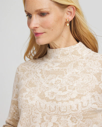 Ella Jacquard Mockneck Sweater - Chico's