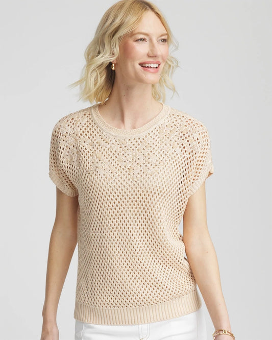 Embroidered Pointelle Pull-Over - Chico's