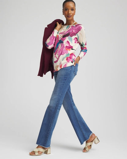 Ella Boatneck Watercolor Pullover Sweater - Chico's