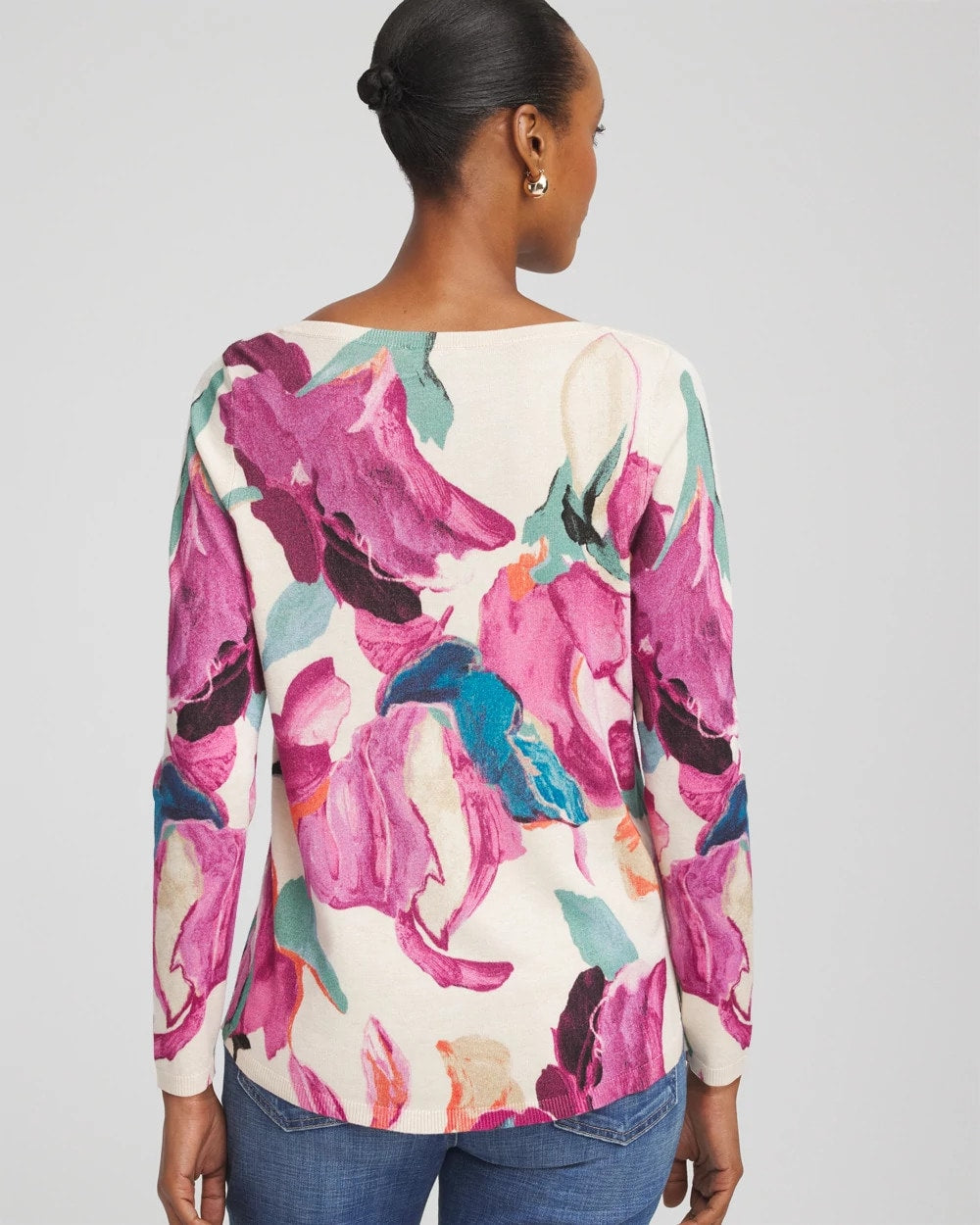 Ella Boatneck Watercolor Pullover Sweater - Chico's