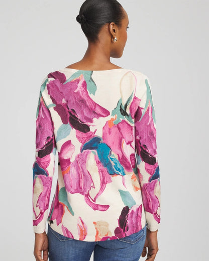 Ella Boatneck Watercolor Pullover Sweater - Chico's