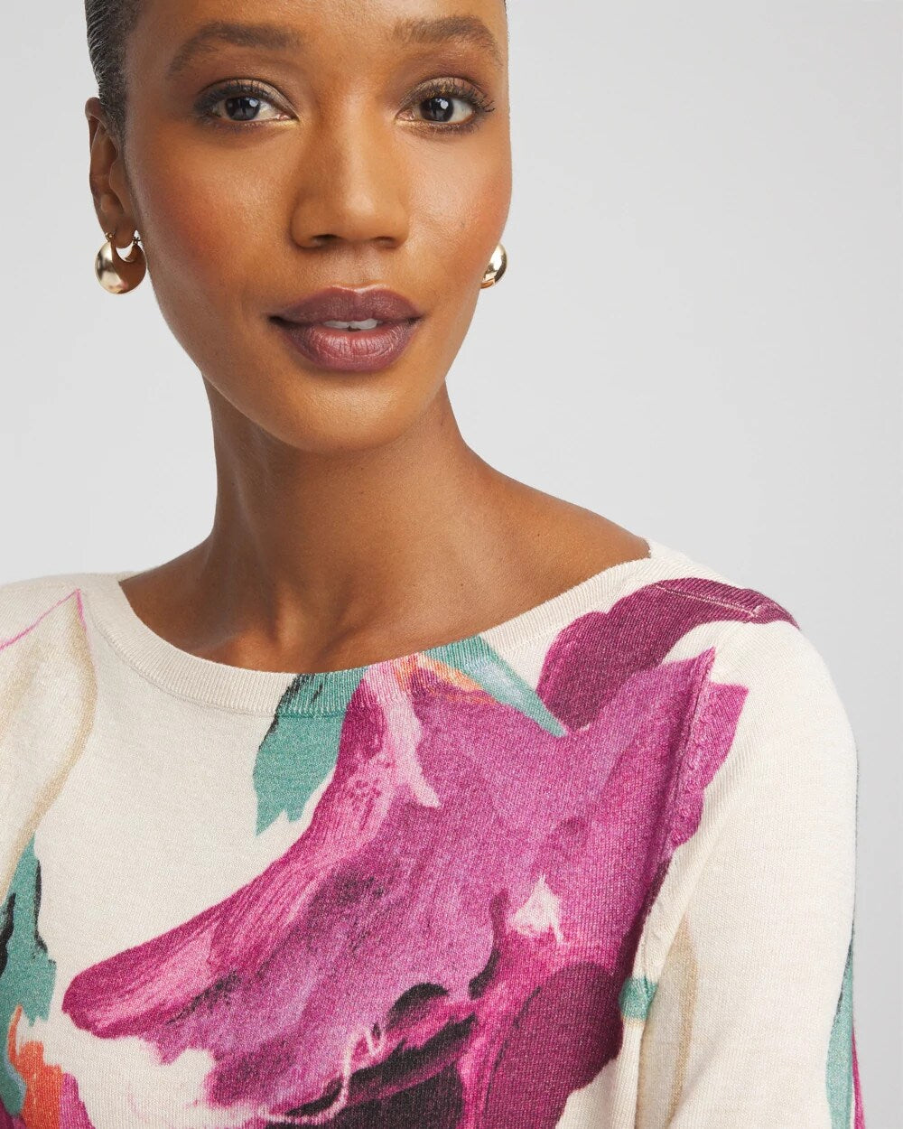 Ella Boatneck Watercolor Pullover Sweater - Chico's