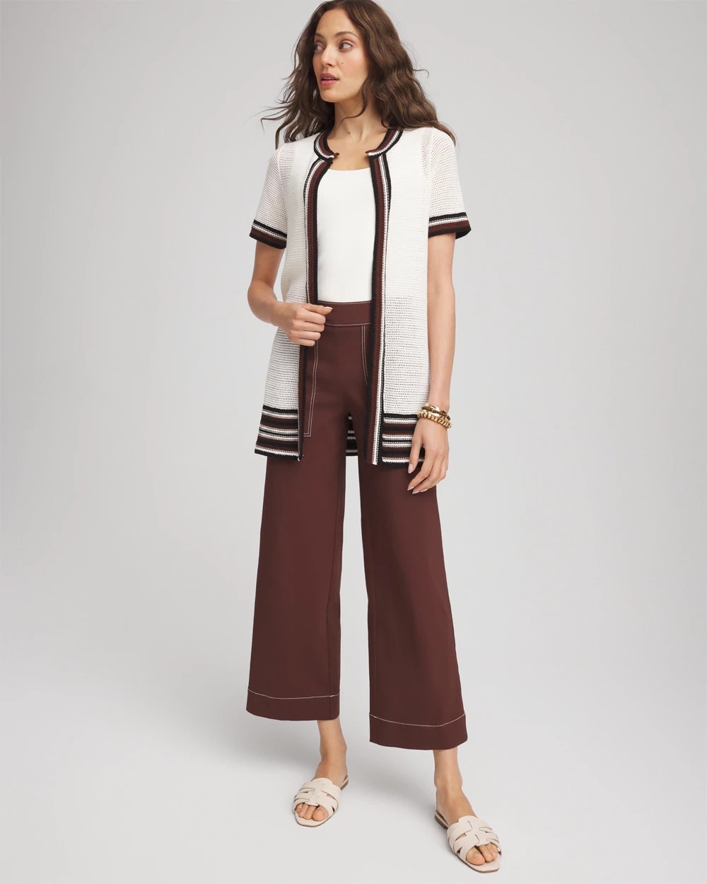 Pointelle High-Style Short-Sleeve Cardigan - Chico's