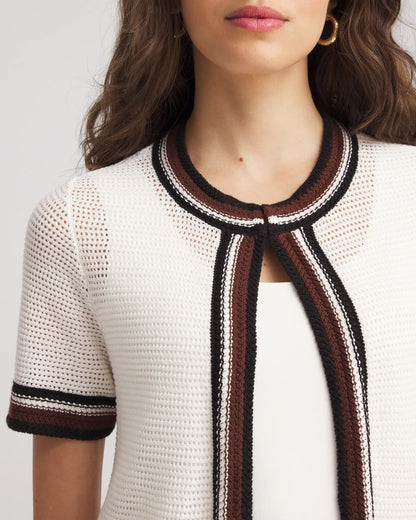 Pointelle High-Style Short-Sleeve Cardigan - Chico's
