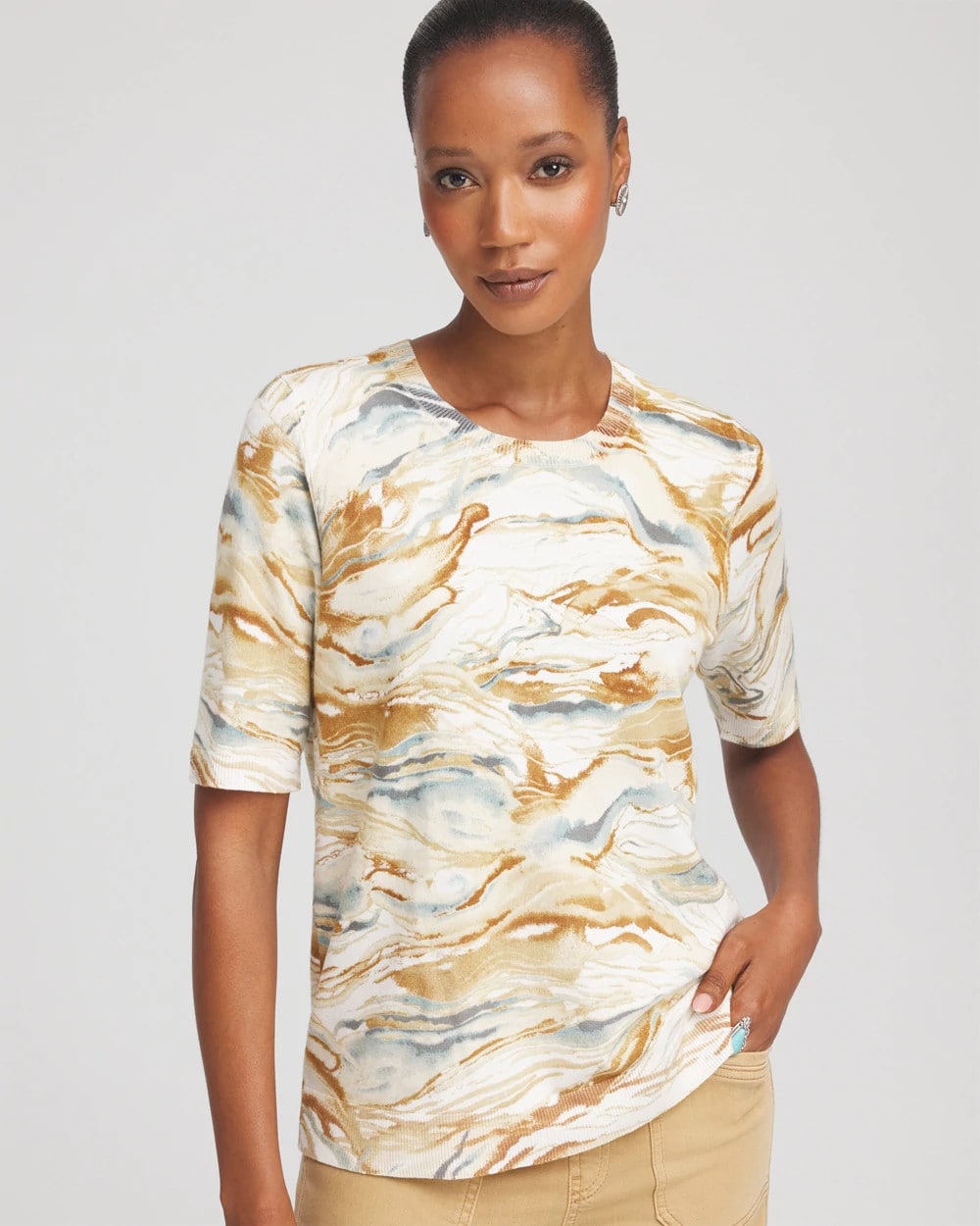 Printed Crewneck Sweater - Chico's