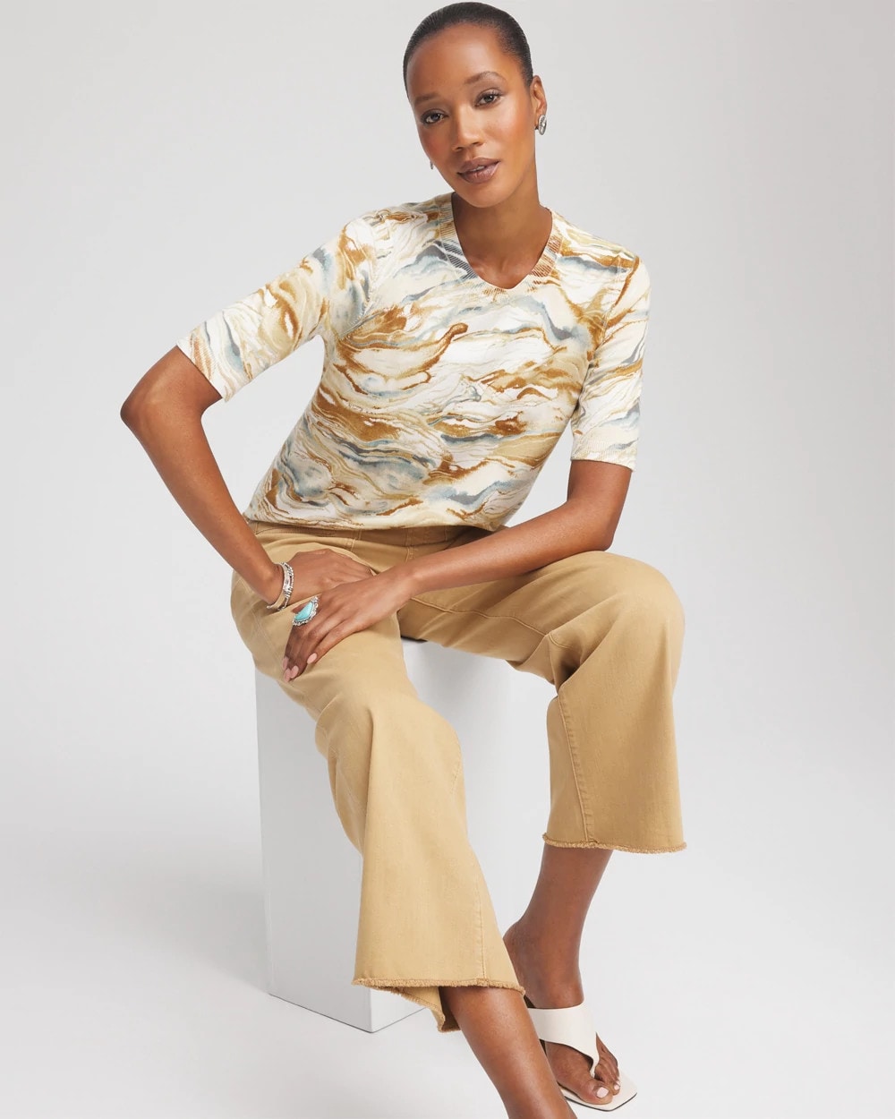 Printed Crewneck Sweater - Chico's