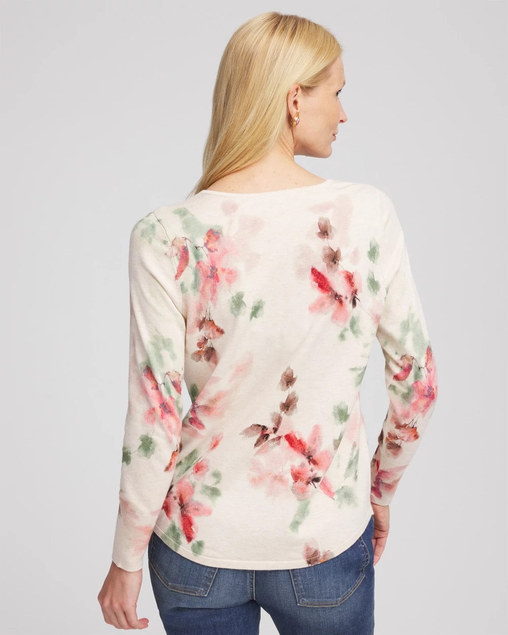 Ella Flowers & Cream Pullover Sweater - Chico's