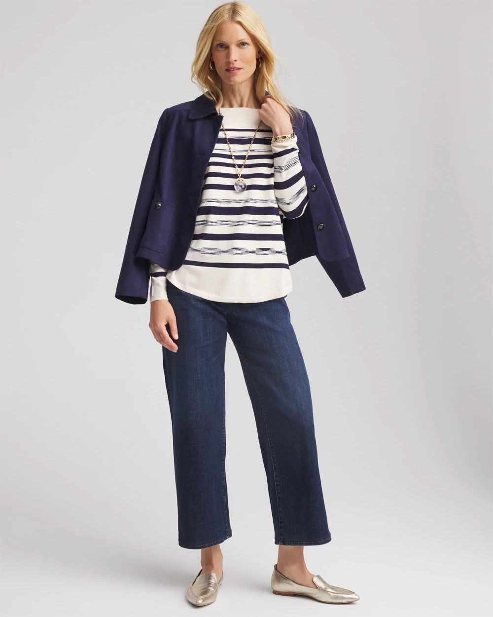 Ella Striped Bateau Pullover Sweater - Chico's