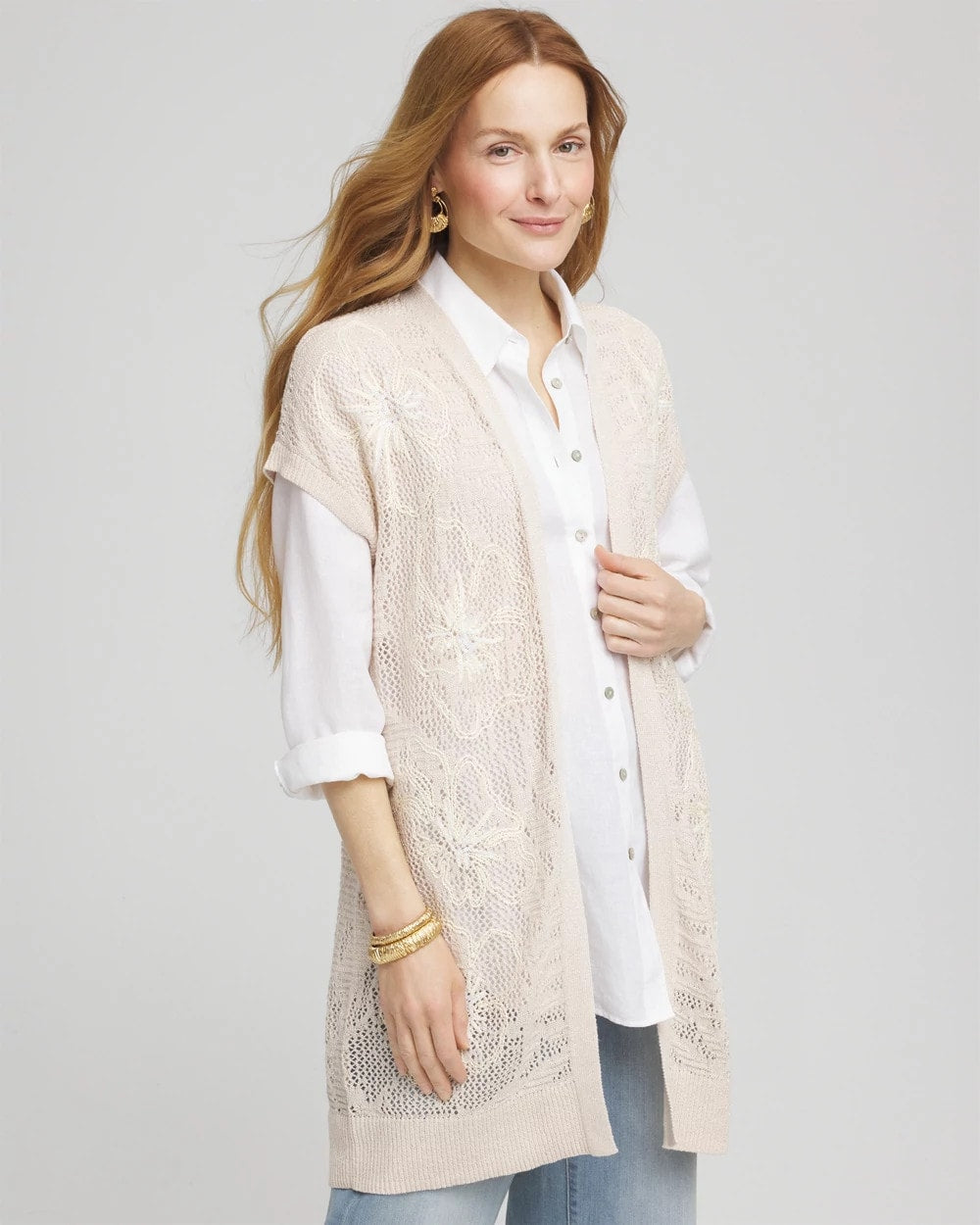 Pointelle Open-Front Cardigan - Chico's