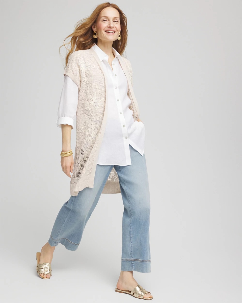 Pointelle Open-Front Cardigan - Chico's