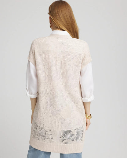 Pointelle Open-Front Cardigan - Chico's
