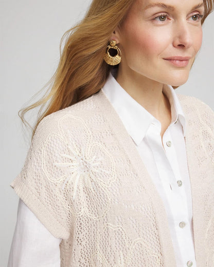 Pointelle Open-Front Cardigan - Chico's