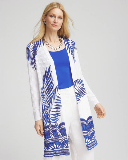 Island Motif Pointelle Long Cardigan - Chico's