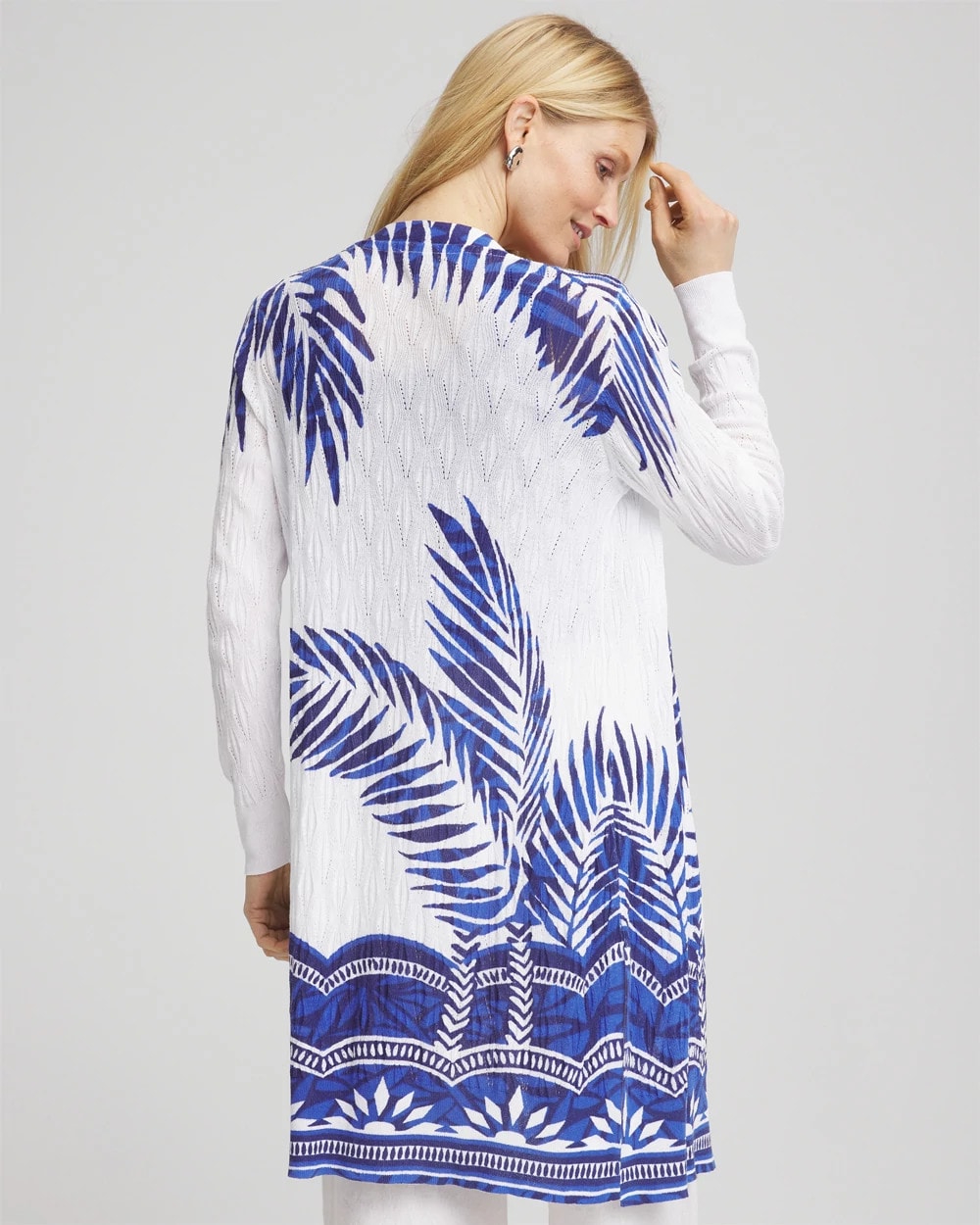 Island Motif Pointelle Long Cardigan - Chico's