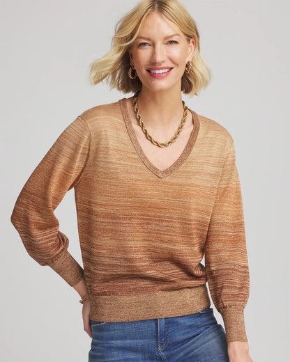 Ombre Metallic Pullover Sweater - Chico's