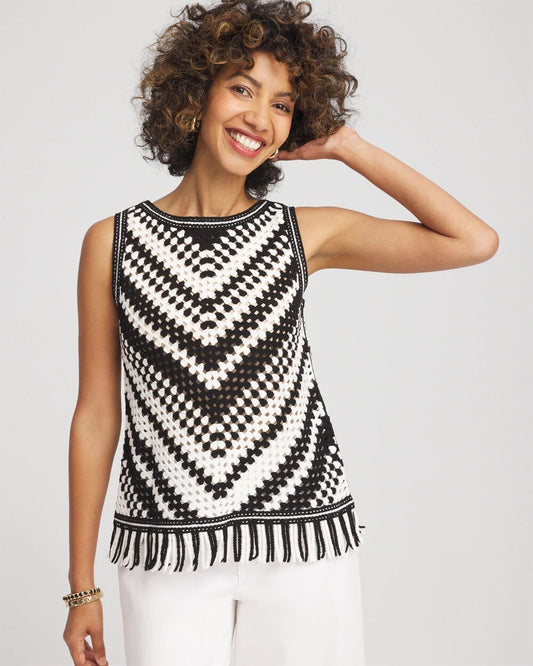 Crochet Fringe Sleeveless Sweater Tank - Chico's
