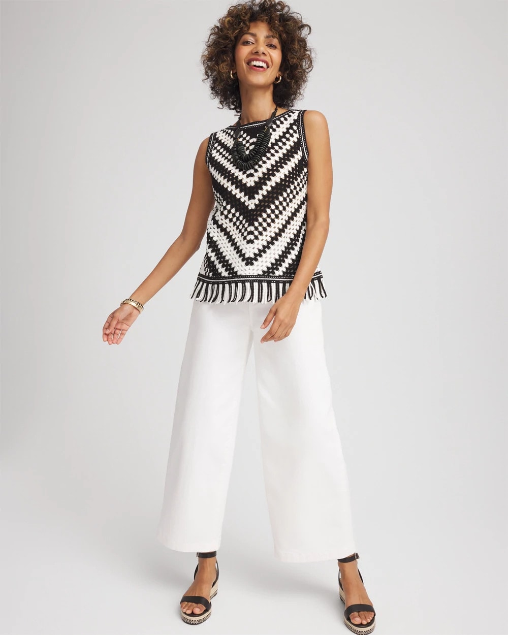 Crochet Fringe Sleeveless Sweater Tank - Chico's