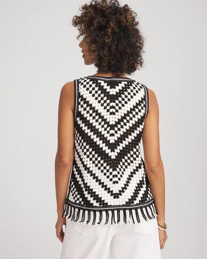 Crochet Fringe Sleeveless Sweater Tank - Chico's