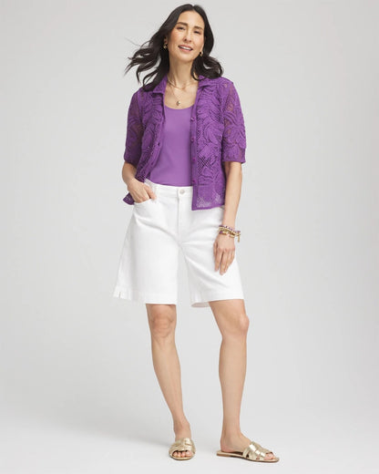 Palm-Frond Crochet-Lace Shacket - Chico's