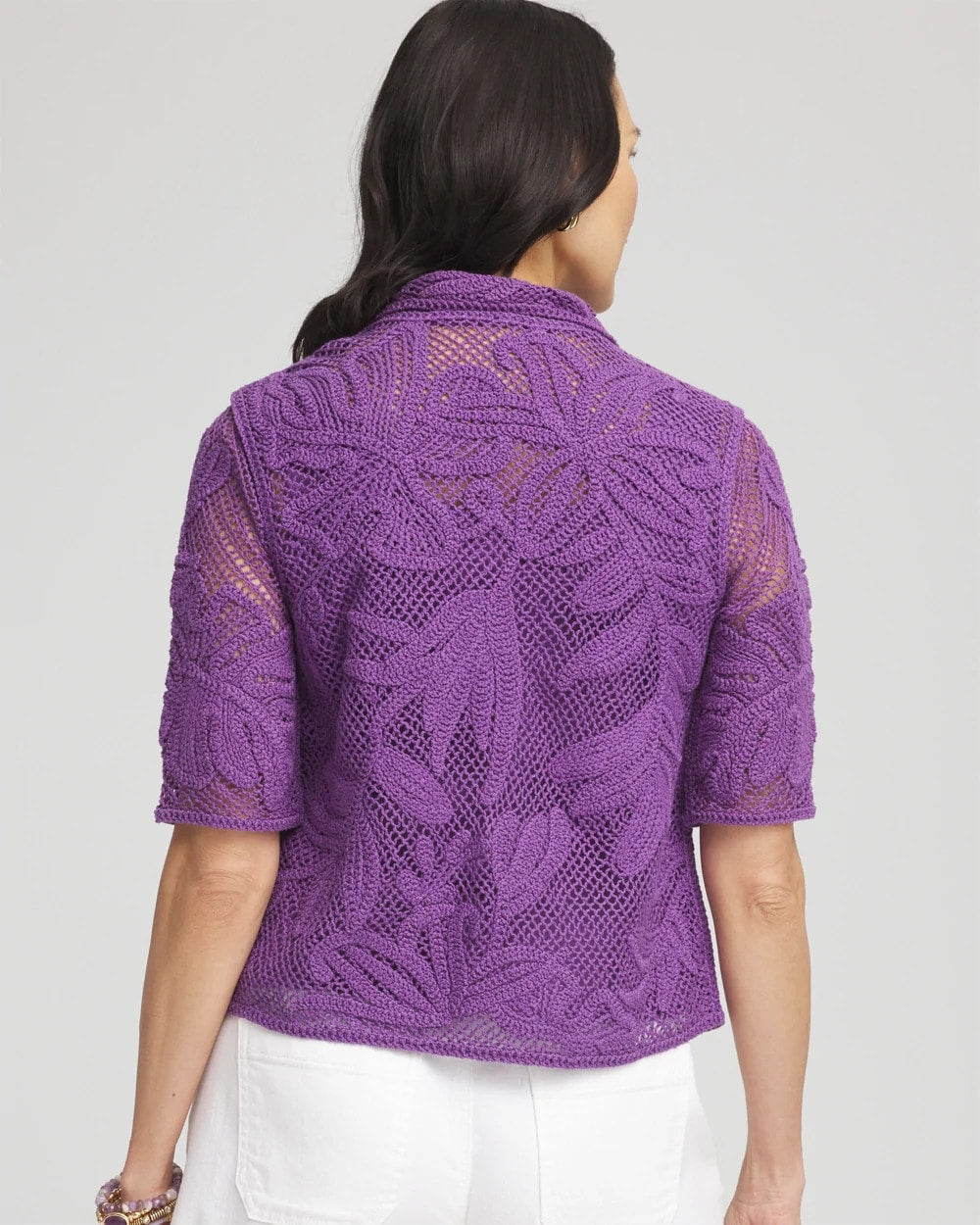 Palm-Frond Crochet-Lace Shacket - Chico's