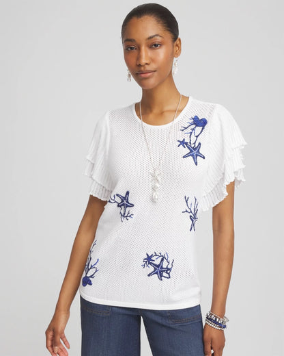 Ocean Motif Pullover Sweater - Chico's