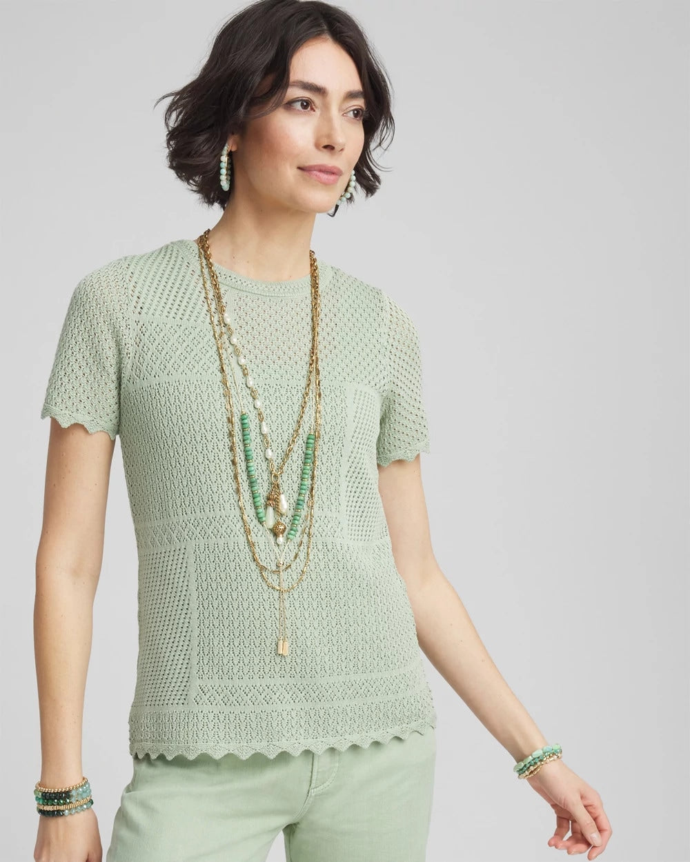 Pointelle Crewneck Sweater Tee - Chico's