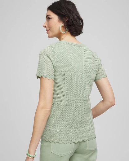 Pointelle Crewneck Sweater Tee - Chico's