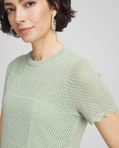 Pointelle Crewneck Sweater Tee - Chico's