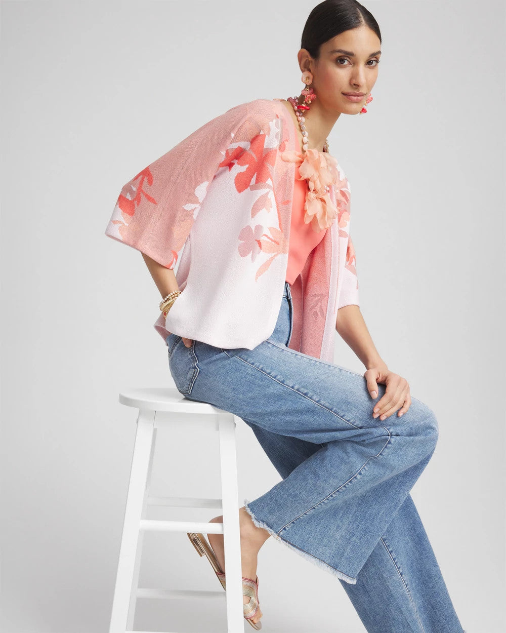 Jacquard Kimono-Style Cardigan - Chico's