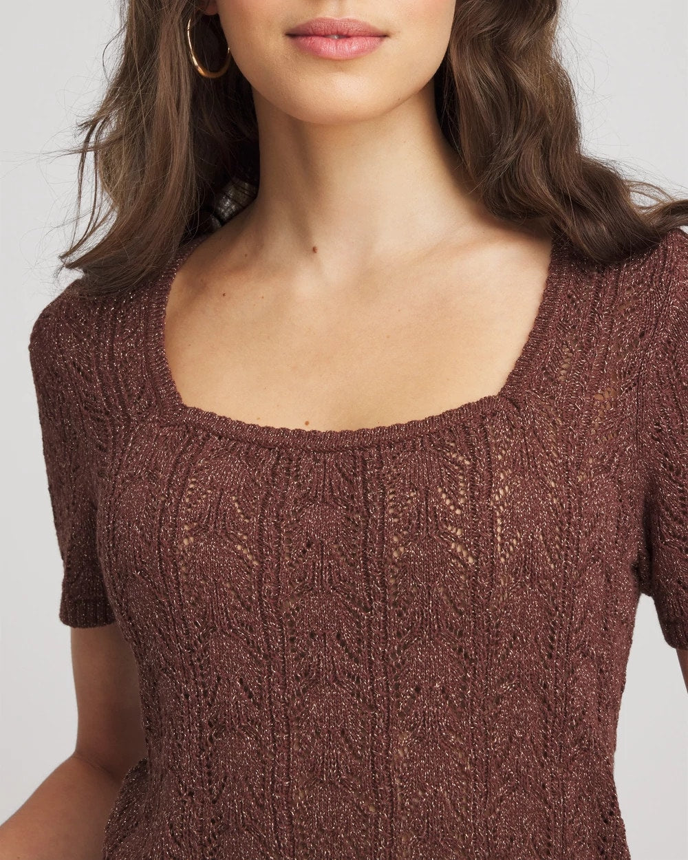 Pointelle Square-Neck Pullover Sweater - Chico's