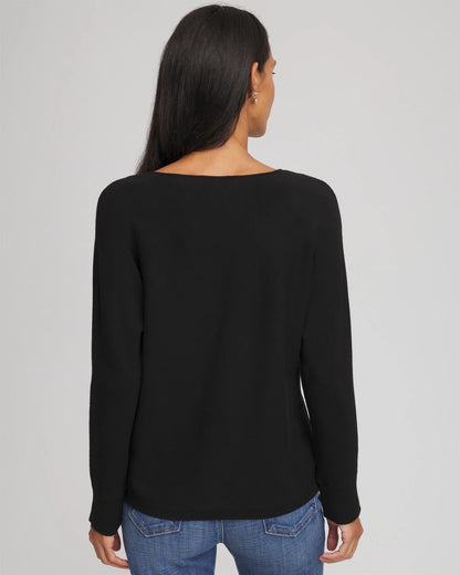 Floral Embellished Dolman V-Neck Pullover - Chico's