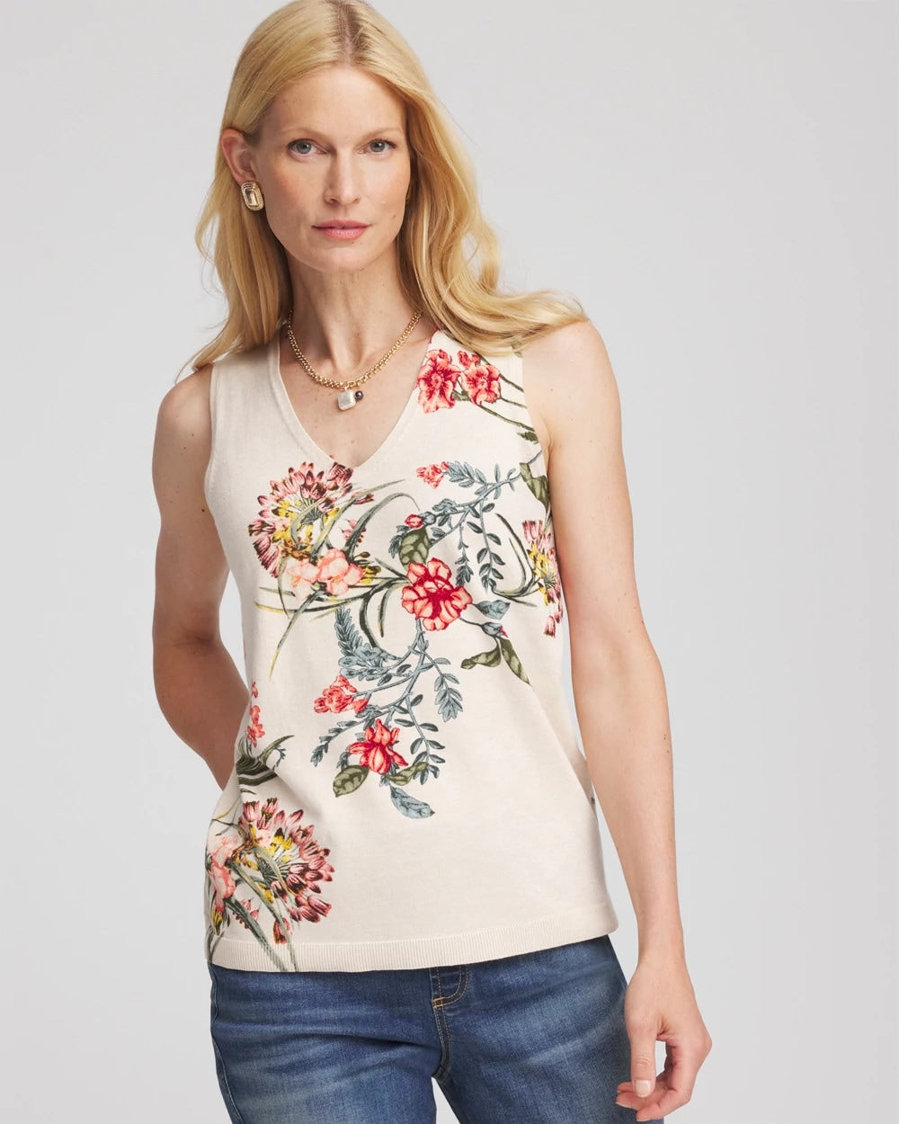 Ella Printed Sweater Tank - Chico's