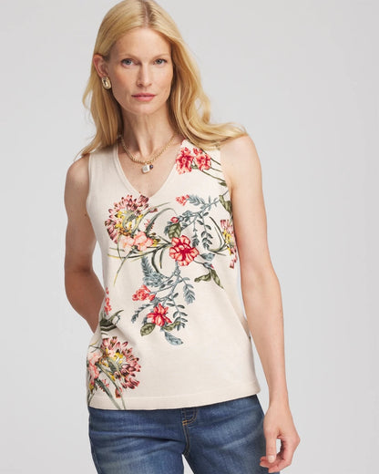 Ella Printed Sweater Tank - Chico's