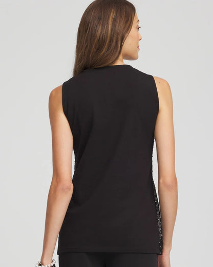 Sequin Beaded Notch Neck Tank - Chico's